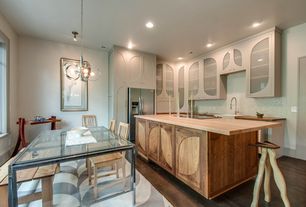 Eclectic Kitchen with Breakfast nook, Ceramic Tile, Hardwood floors 