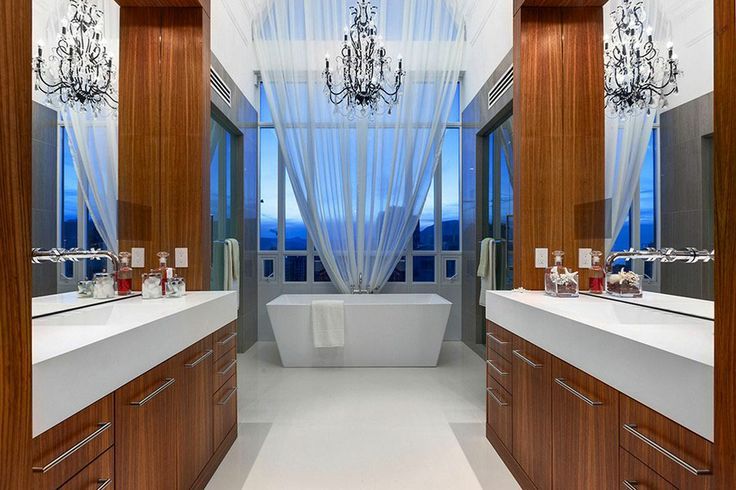 Contemporary Master Bathroom with Freestanding, European Cabinets, Randolph Morris 66 Inch Double Ended Pedestal Tub, Paint 1