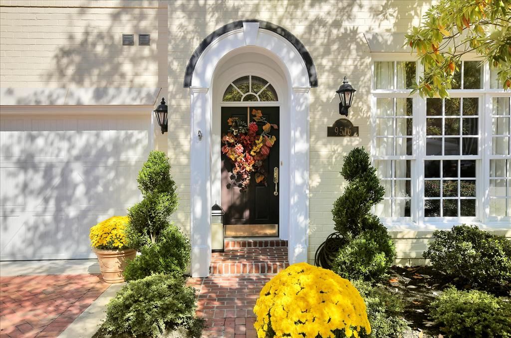 Traditional Front Door with Pathway & exterior brick floors in Henrico