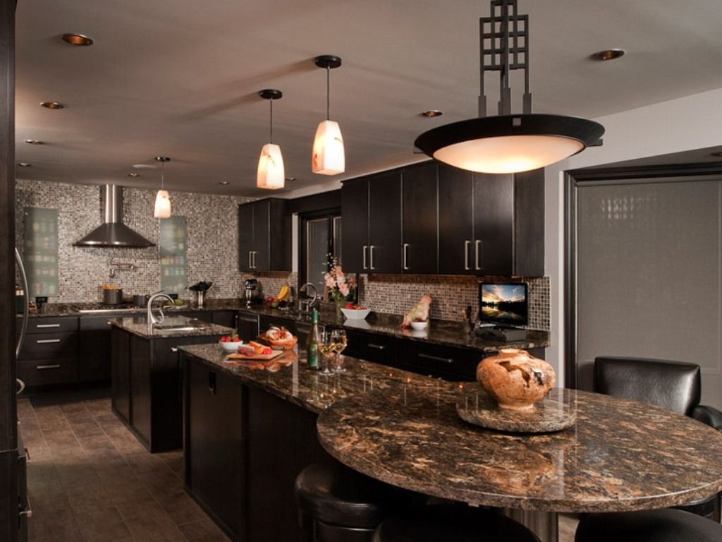 Modern Kitchen with Undermount sink, Wisten Pendant, Wall Hood, flush light, Wall Range Hood, Paint, full backsplash, Paint 2