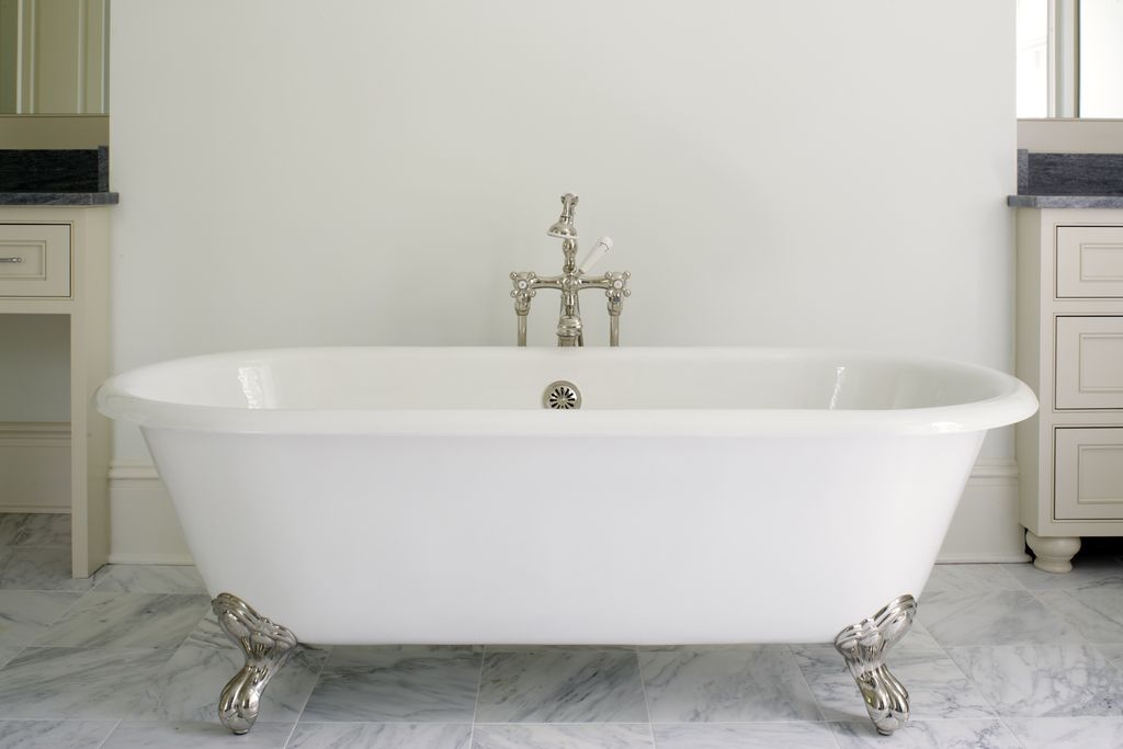 Traditional Full Bathroom with slate tile floors, Paint, Calacatta vagli marble flooring, stone tile floors, Standard height