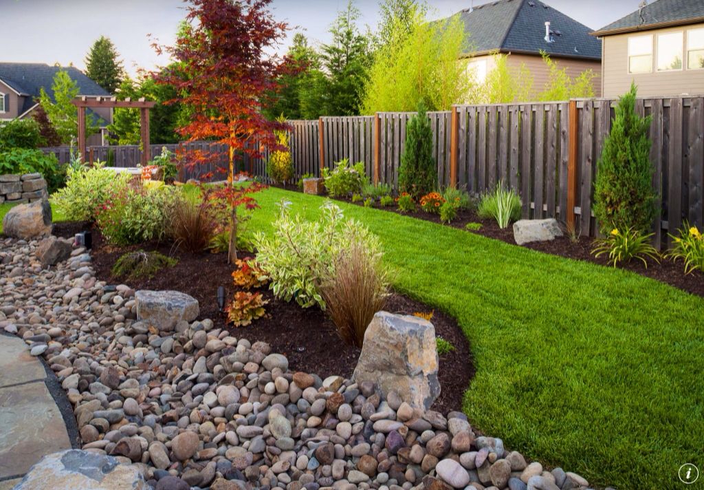 Traditional Landscape/Yard with Bloodgood Japanese Maple, Arboria Rosedale 7-ft. Cedar Pergola Arbor, Fence, Wood fence